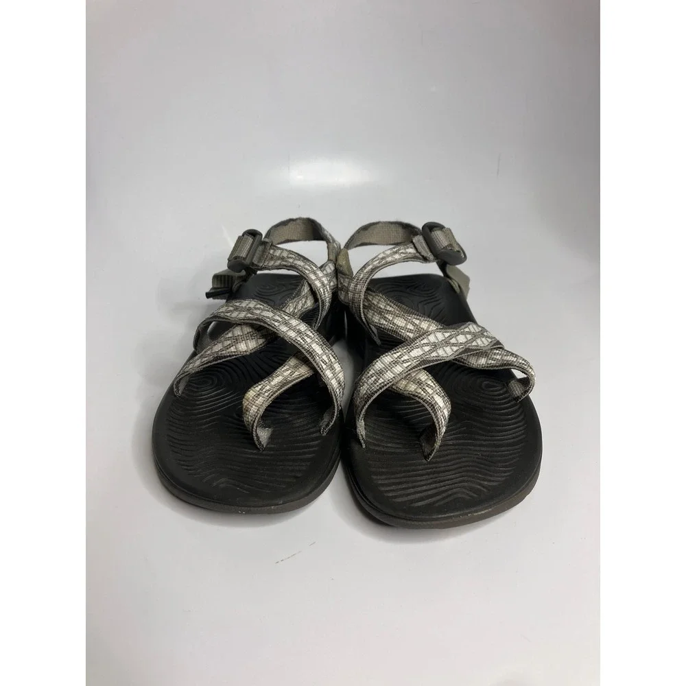 Chaco Z/Cloud 2 Sandals Women 9 Gray Excellent Strappy Athletic Toe Loop Sandals